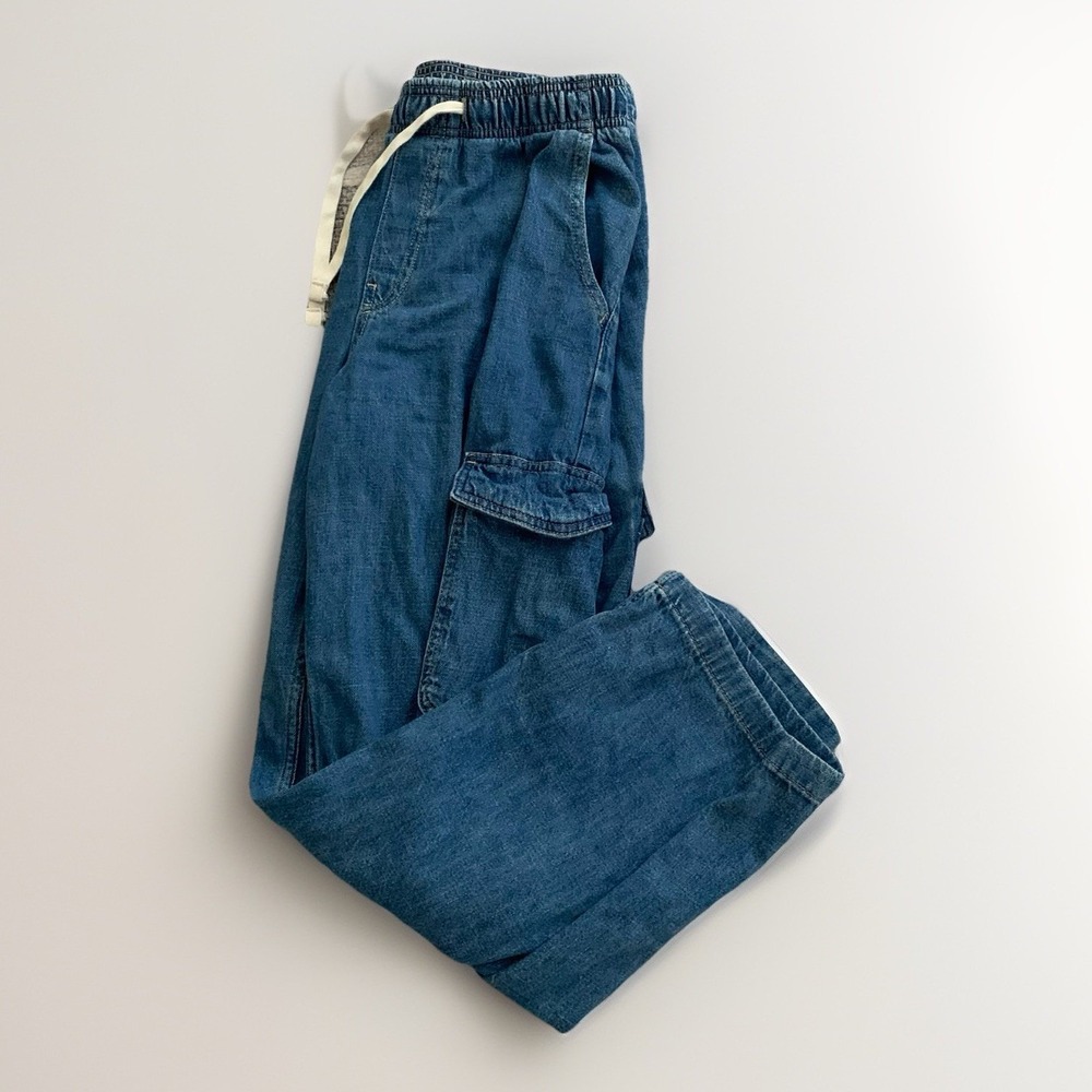 GAP Wide Leg Cargo Denim Pants in Blue - Picture 2 of 8